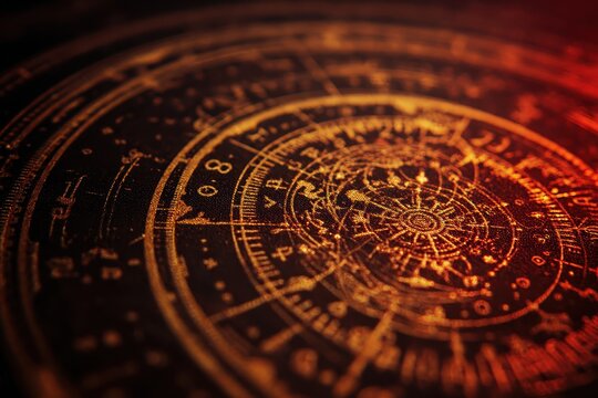 Exploring the intricate details of a horoscope chart showcasing astrology symbols and numerology insights for future love predictions