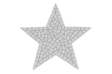 Obraz premium Stone mosaic star shape with transparent background