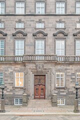 Christiansborg Palace Inner Courtyard Facade In Copenhagen, Denmark