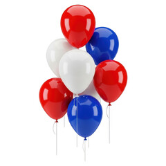 Patriotic balloons cluster isolated on transparent background