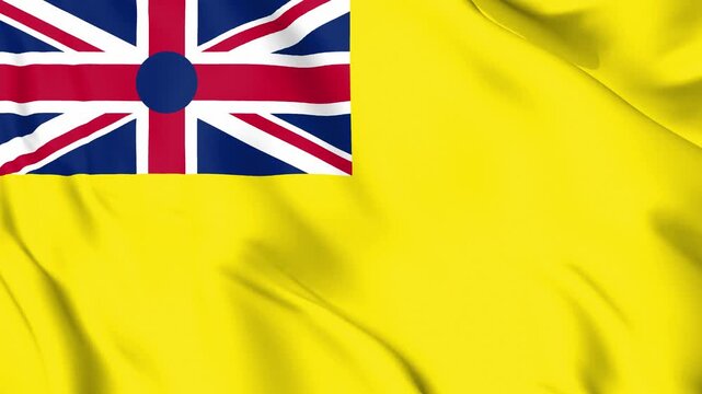 Realistic Niue Flag Waving, 4K Seamless Loop, Pacific Island Nation Symbol