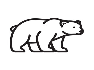 Fototapeta premium Minimalist line art polar bear