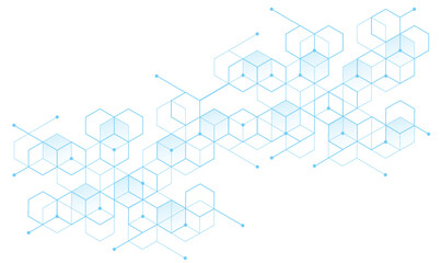 Obraz premium Abstract hexagonal molecular structures in technology background and science style. Medical design. Vector illustration