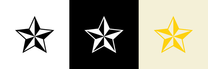 Fototapeta premium 立体的な星のアイコン（ベクター）