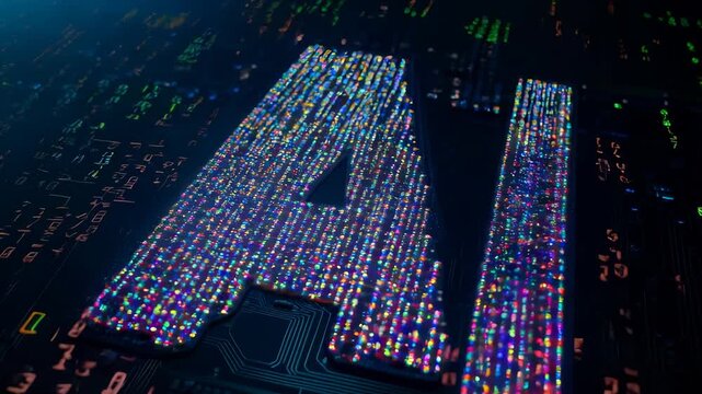 Adobe Stock Digital Artwork with Glowing Circuitry and Data Streams