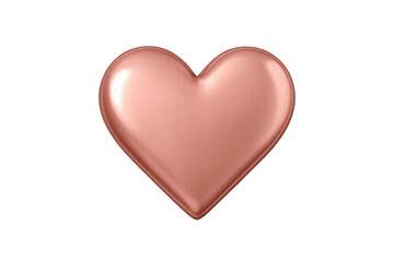 Fototapeta premium Rose gold metallic heart 3d rendering transparent background