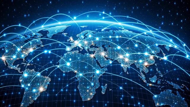 Global delivery shipping network connects industrial centers warehouses worldwide, transportation supply chain service for automobile sectors with advanced logistics technology