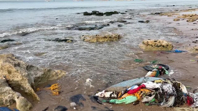 Plages du Senegal pollu&eacute;es &agrave; Mbour