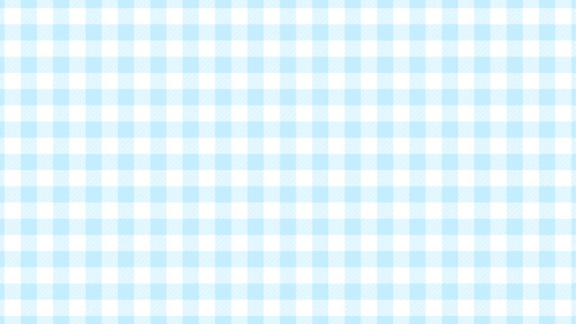 水色のチェック柄のテクスチャ - ギンガム/シェパードチェックのかわいいパターン - 16:9
