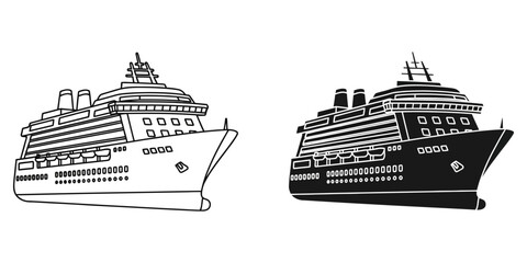 Cruise ships in black and white for travel and tourism concepts © fahim