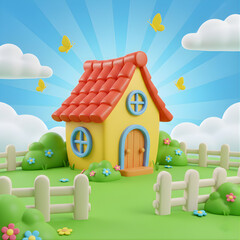 3D House in the garden