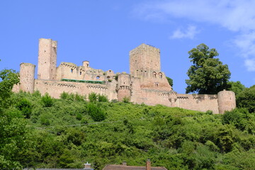 Naklejka premium Ruine Henneburg oberhalb von Stadtprozelten, Landkreis Miltenberg, Unterfranken, Franken, Bayern, Deutschland