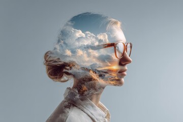 Exploring personal self-awareness through imaginative landscapes and reflective thoughts at sunset