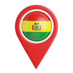 Obraz premium Location Pin with Bolivian Flag