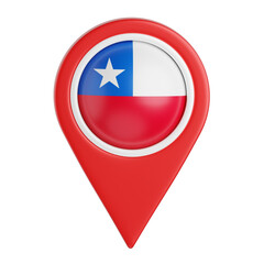 Fototapeta premium Chile Flag Map Pointer Icon