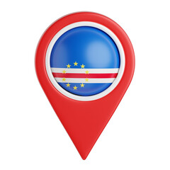 Obraz premium Location Pin with Cape Verde Flag