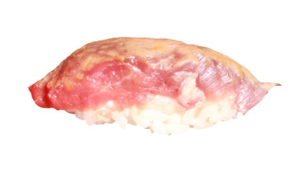 Tuna Nigiri Sushi Isolated on Black Background, Fresh Maguro Japanese Sushi