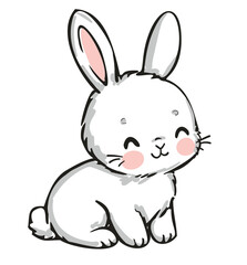 Obraz premium Cute Bunny Hand drawn Vector Illustration 