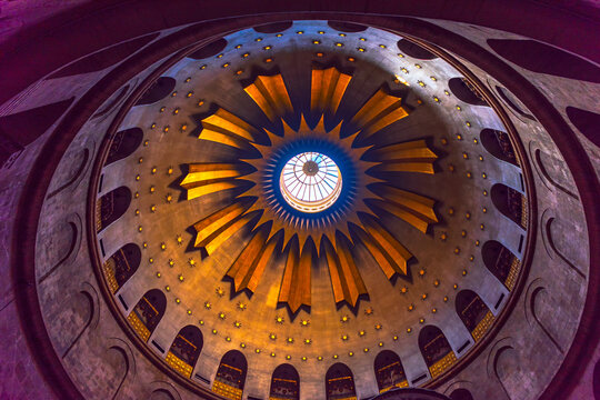 Holy Sepulchre Dome Interior, Jerusalem - Ornate Religious Architecture