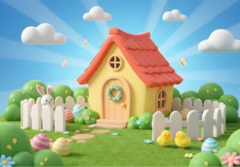 3D House in the garden