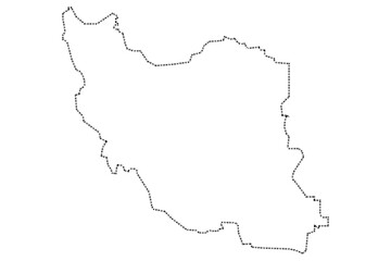 Obraz premium National Pride & Heartfelt Symbols Minimalist Iran Maps and Lucky Heart Icons.