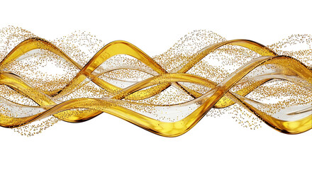 Golden Liquid Waves with Glitter