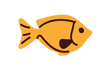 Naklejka premium Exotic tropical reef fish. Abstract aquatic marine and aquarium animal with fin, tail, swimming undersea. Sea and ocean water fauna. Flat vector illustration isolated on white background