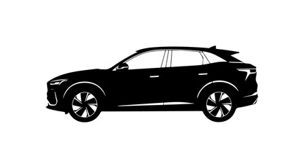 Obraz premium Modern Electric SUV Silhouette