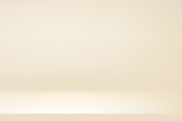 Obraz premium Studio simple ivory background. Light neutral wall product room. Minimal pastel table scene. Empty desk and wall stage for beauty presentation. Vector nude colors gradient. Banner beige template.
