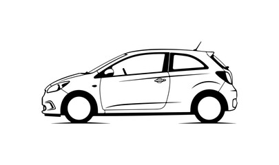 Fototapeta premium Minimalist Car Vector Illustration