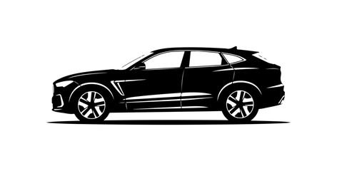 Fototapeta premium Modern Black SUV Vector Illustration