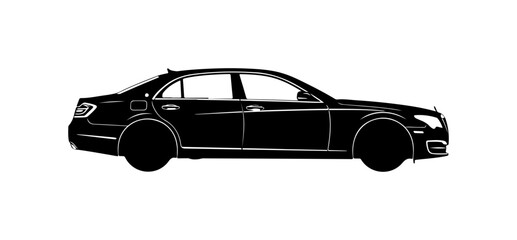 Obraz premium Black Luxury Car Side View