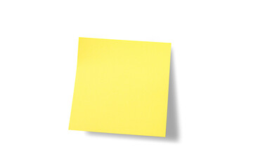 Sticky note reminder. Post it note paper. Yellow sheets for notes isolated with clipping path on background.