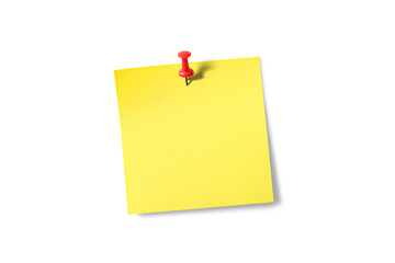 Sticky note reminder. Post it note paper. Yellow sheets for notes isolated with clipping path on background.