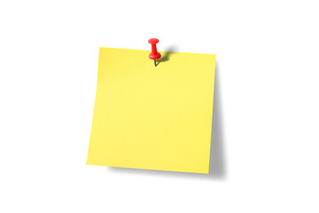 Sticky note reminder. Post it note paper. Yellow sheets for notes isolated with clipping path on background.