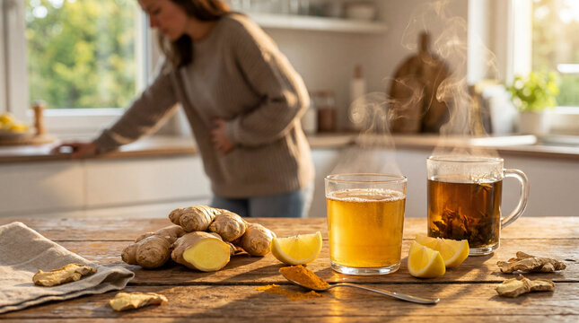 Natural Remedies for Stomach Ache with Ginger and Turmeric