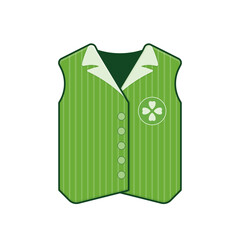 Green Striped Vest with Clover Emblem cartoon cute