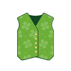 Green Vest with Clover Pattern cartoon cute