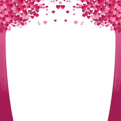 Obraz premium Wall Sticker Decal Paper Flipkart, tree of love Valentine's Day, illustration pink tree, love, text, tree branch