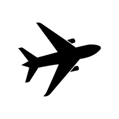 Airplane Side Profile With Simplified Shape And Travel Transport Theme On white Background Line Art Vector illustration