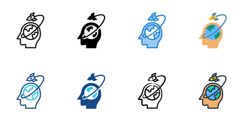 Big Picture Thinking icons set multiple style collection. Editable stroke 
