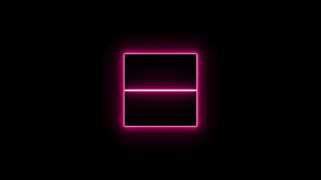 Neon Empty barcode and Qr icon animation on black background. Qr code icon with laser beam motion. suitable for scanner application 4k video.