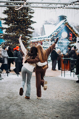 young girl playing on the street