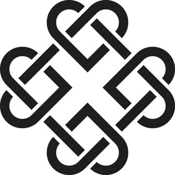 Love Celtic knot cross symbol seamless monochrome design