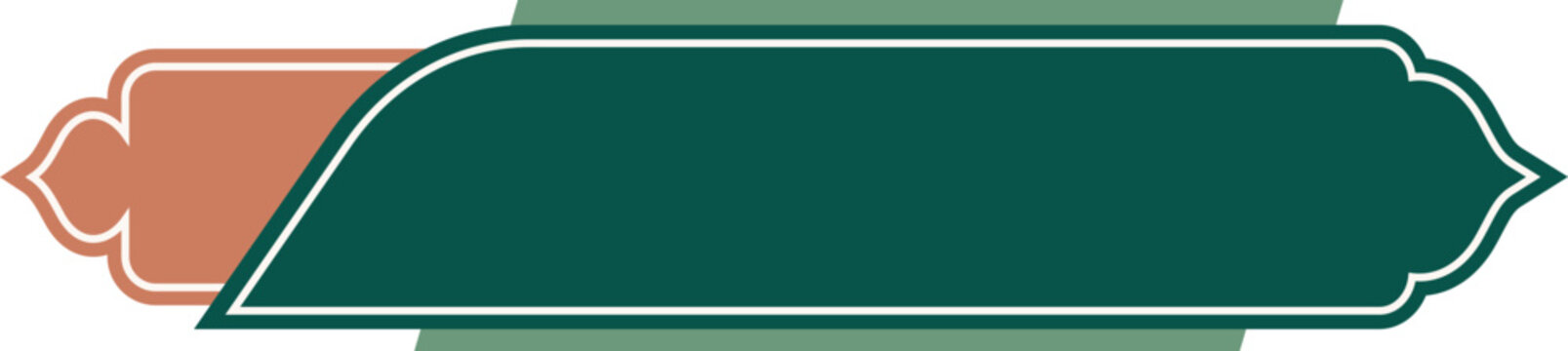 Modern green Islamic lower third banner with decorative gold shape on left