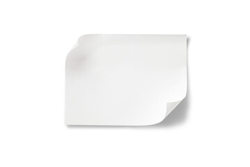 Sticky note reminder. Post it note paper. White sheets for notes isolated on background.