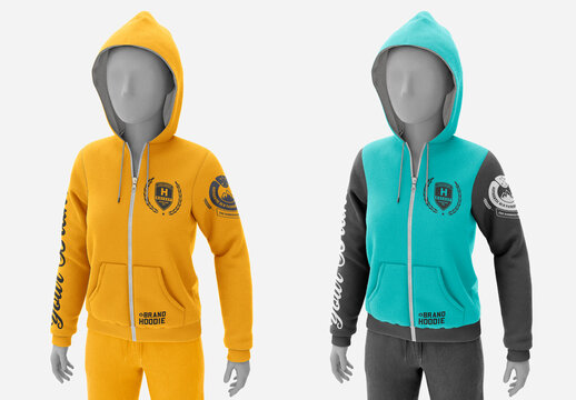 Zip Hoodie Apparel Mockup
