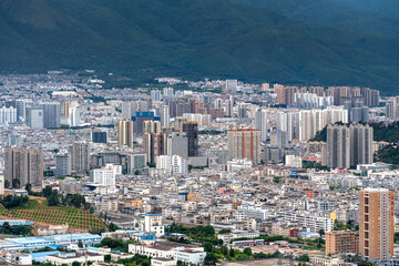 Dali Cityscape Embracing Cangshan Mountains, Yunnan China © TruongThi