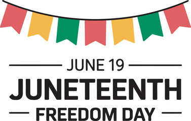 June 19 Juneteenth Freedom Day &ndash; Emancipation Celebration Banner Design