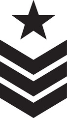 Star Chevron Insignia Icon &ndash; Military Rank Badge Minimal Symbol